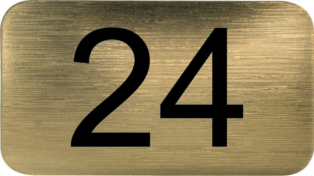 Nummernschild selbstklebend, 35 x 20 mm, Type 24, Kunststoff gold metallic