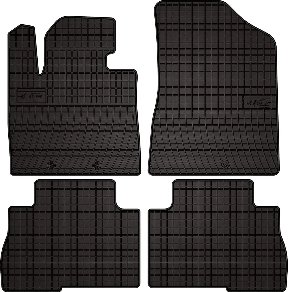 Tappetini auto in gomma adatto per Kia Sorento II FL (2012-2015, suv) neri, set 4 pz, con fissaggi