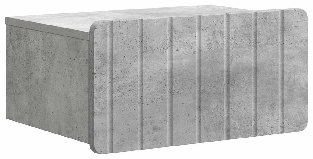 vidaXL Wandmontierter Nachttisch Betongrau 49 x 34,5 x 24 cm