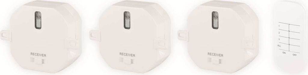 SMARTWARES Lichtschalter-Set SH4-99557, 3x Einbauschalter + FB