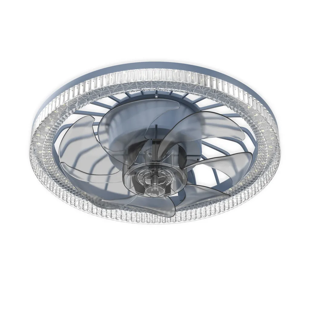 YUENFONG 60W LED ventilatore da soffitto con illuminazione e telecomando, silenzioso 4 velocità ventilatore a soffitto con illuminazione soggiorno moderno lampada da soffitto dimmerabile, nero 31CM