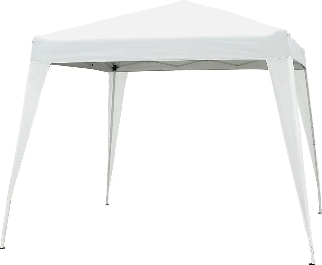 Pavillon pop-up 2,4m blanc avec structure métallique robuste pliable