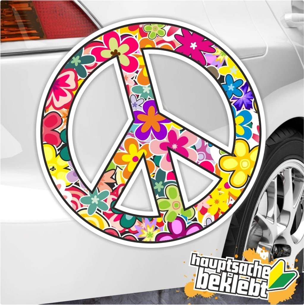 Kiwistar - Autoaufkleber - Peace Aufkleber - 5 x 3 cm - für Auto, Laptop, Fahrrad, LKW, Motorrad Aufkleber mehrfarbig Sticker Decal