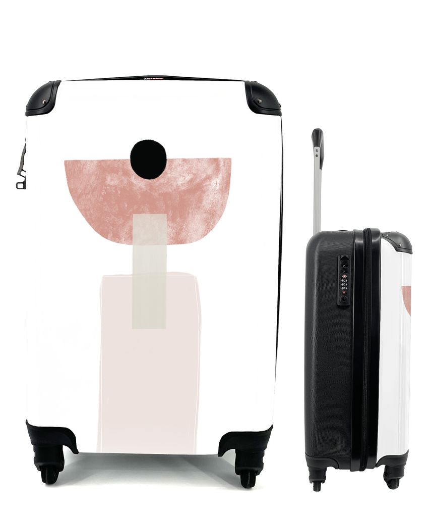 MuchoWow Koffer Handgepäck Trolley Rollkoffer Kleine Reisekoffer mit 4 Rollen - Pastell - Abstrakt - Design - Cabin Size < 55x40x23 cm & 55x40x2...