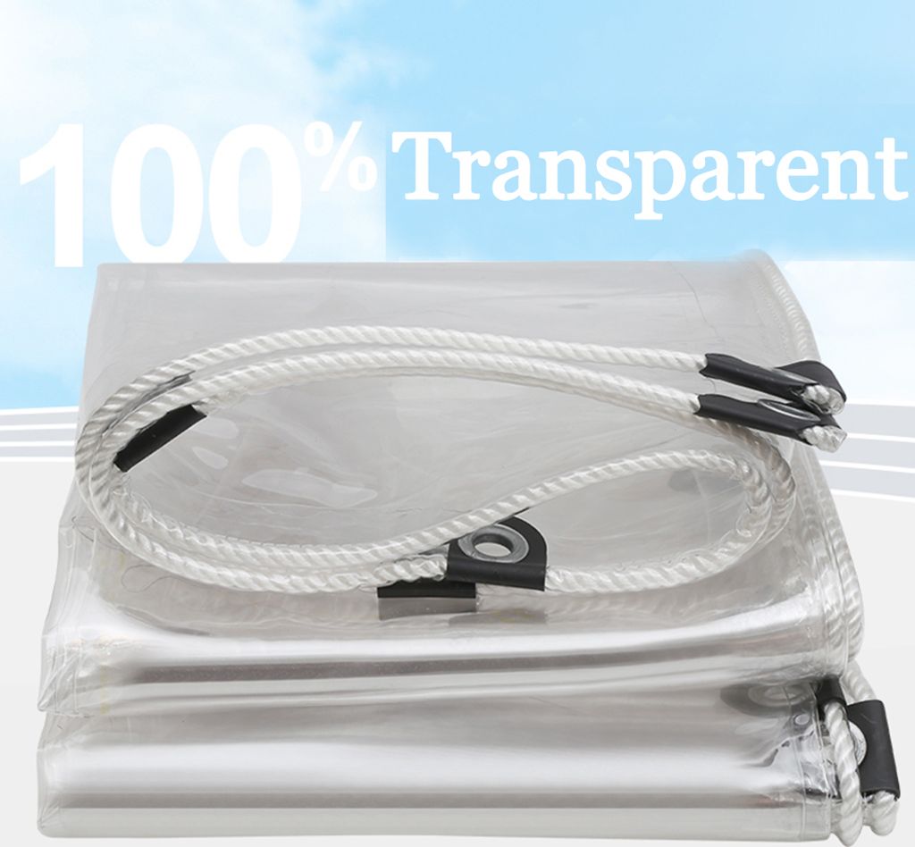Topchances Wasserdichte Transparent PVC Plane mit Ösen, Produktbild 10