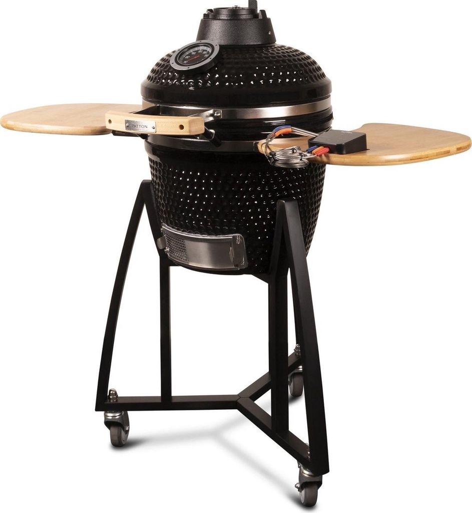 Patton | Kamado 16" | Premium Schwarz | Keramikgrill
