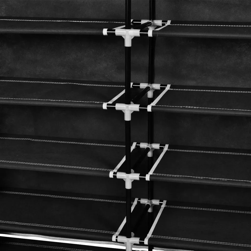 Armoire à chaussures en tissu noir 10 étagères gain de place - 12