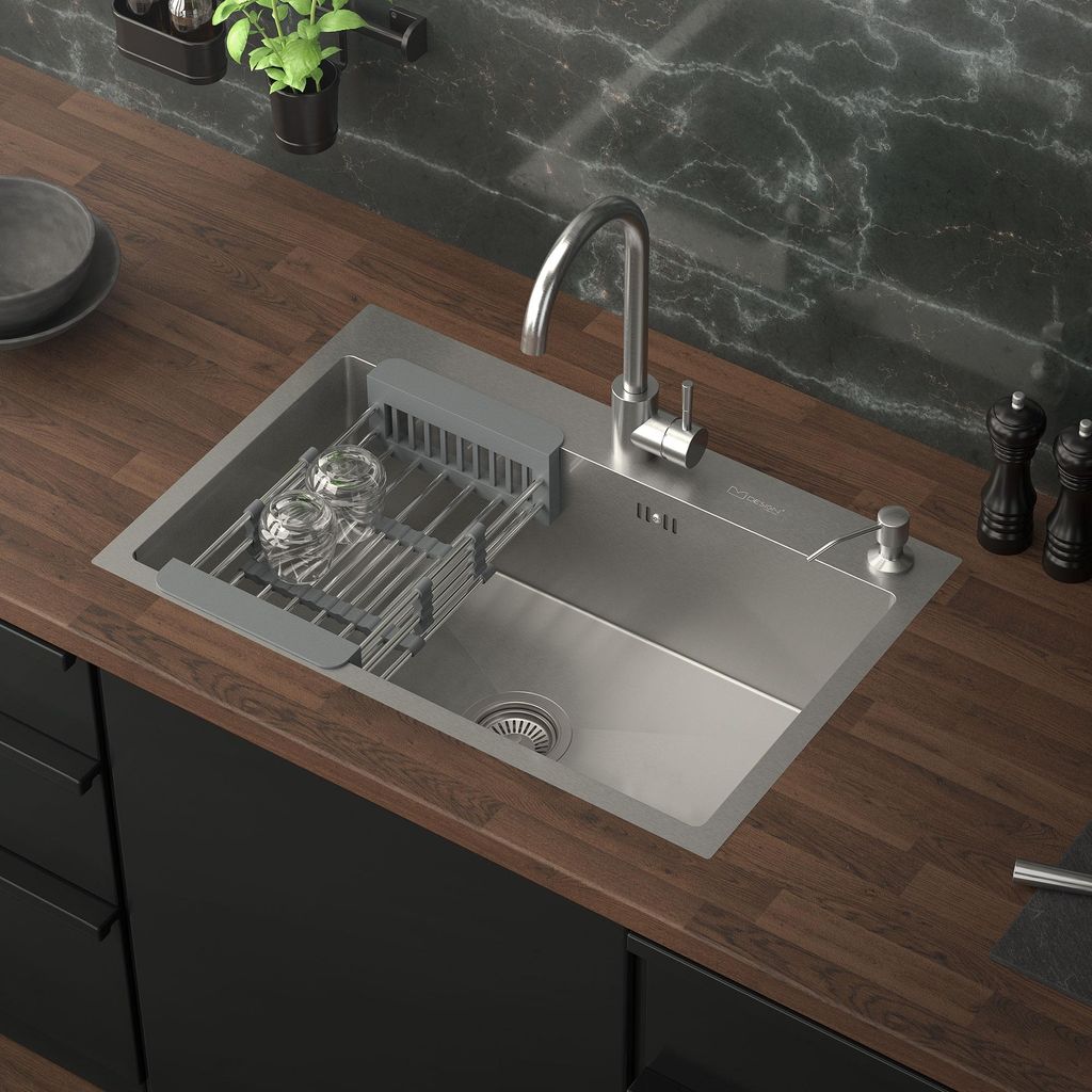 ML-Design Küchenspüle mit Ablaufgarnitur und Seifenspender, Produktbild 