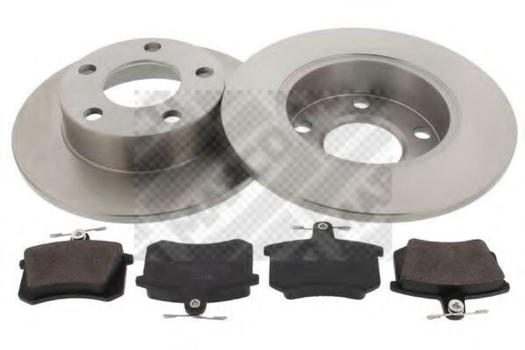 Mapco Bremsscheiben+Bremsbelaege (Bremsensatz) Hinterachse AUDI A4 Avant (8D5,B5),A4 (8D2,B5)