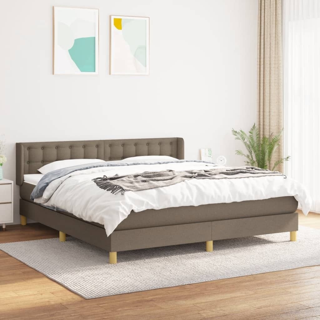 Maison Exclusive - Boxspringbett mit Matratze Taupe 160x200 cm Stoff