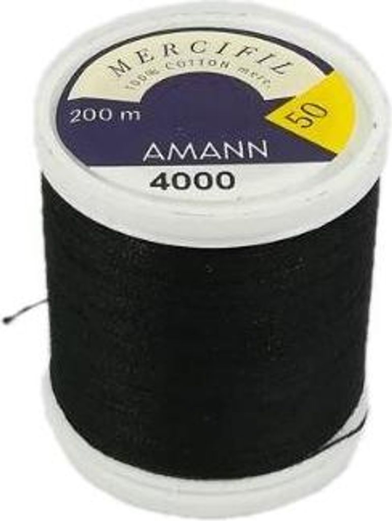 AMANN Mercifil Maschinzwirn,50/200m Farbe 4000 schwarz