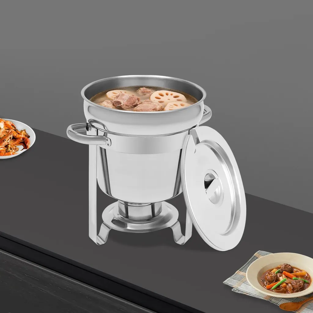 Marmite à soupe électrique 7L en acier inoxydable gris clair robuste
