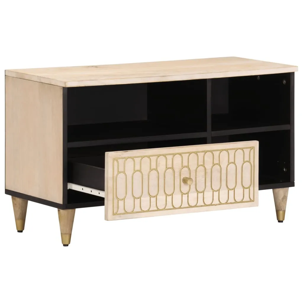 SYFAX™ Mobile Porta TV 80x33x46 cm in Legno Massello di Mango