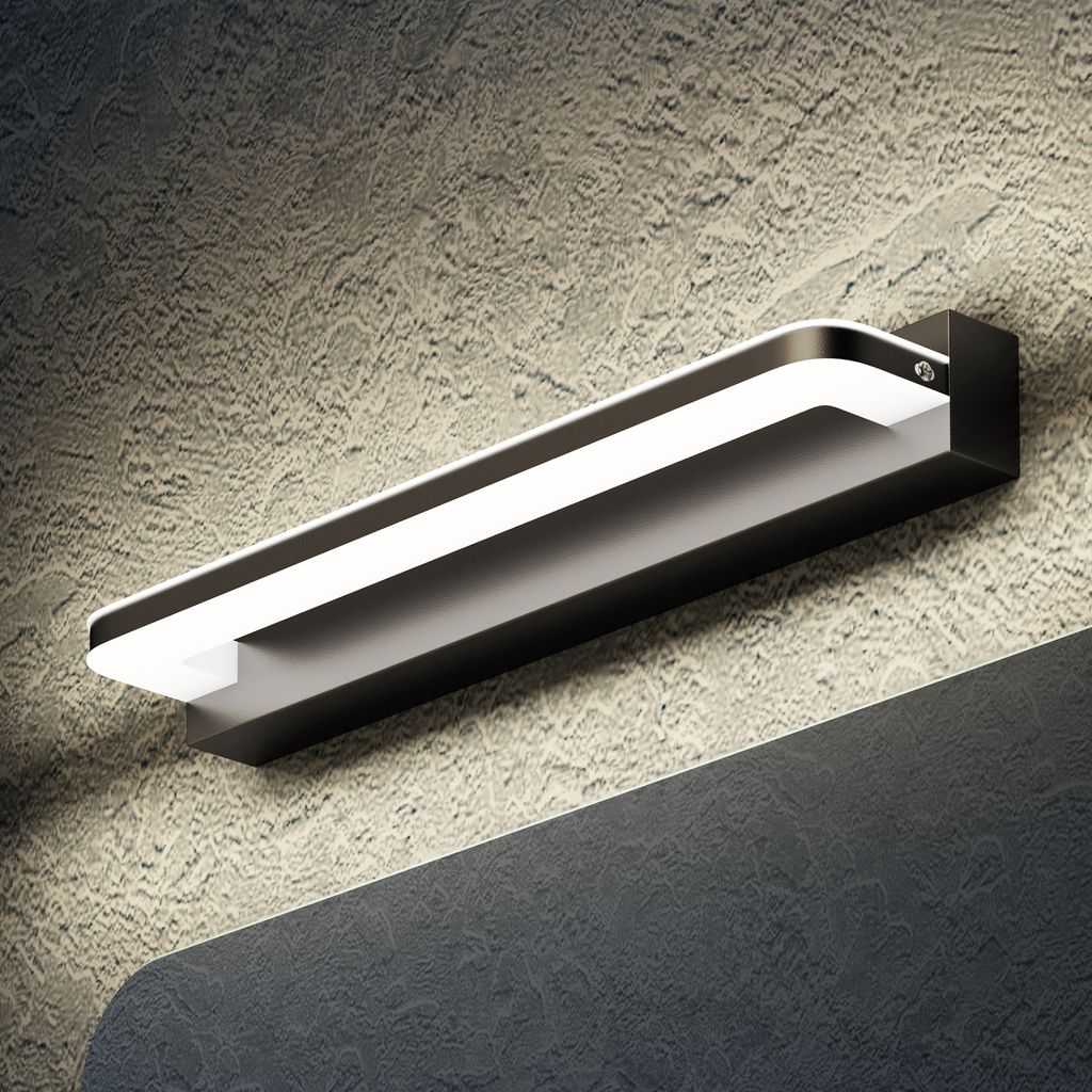 doporro LED Badezimmerleuchte Sandschwarz 40cm - 9W Spiegellampe 4000K (Neutralweiß) - Stylische Wandleuchte für Badbeleuchtung SparkLuxe