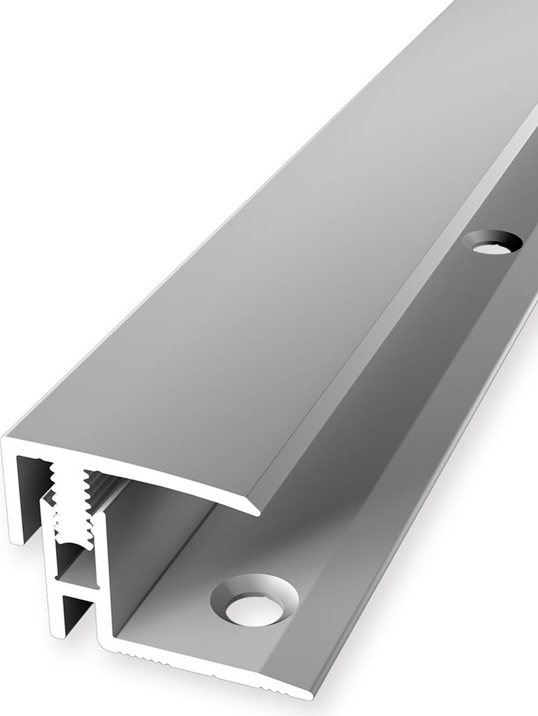 PROVISTON | Einschubprofil | Parkettausgleich | Breite: 21 mm | Höhenausgleich: 12 - 17 mm | Länge: 900 mm | Aluminiumprofil | Silber | 1 Stück