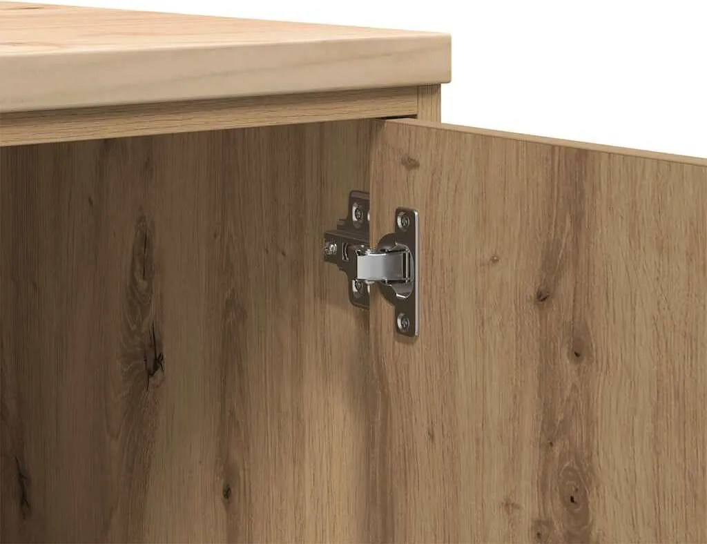 Armoire garage robuste en Pin massif et finition Chêne Artisan 180cm - 10