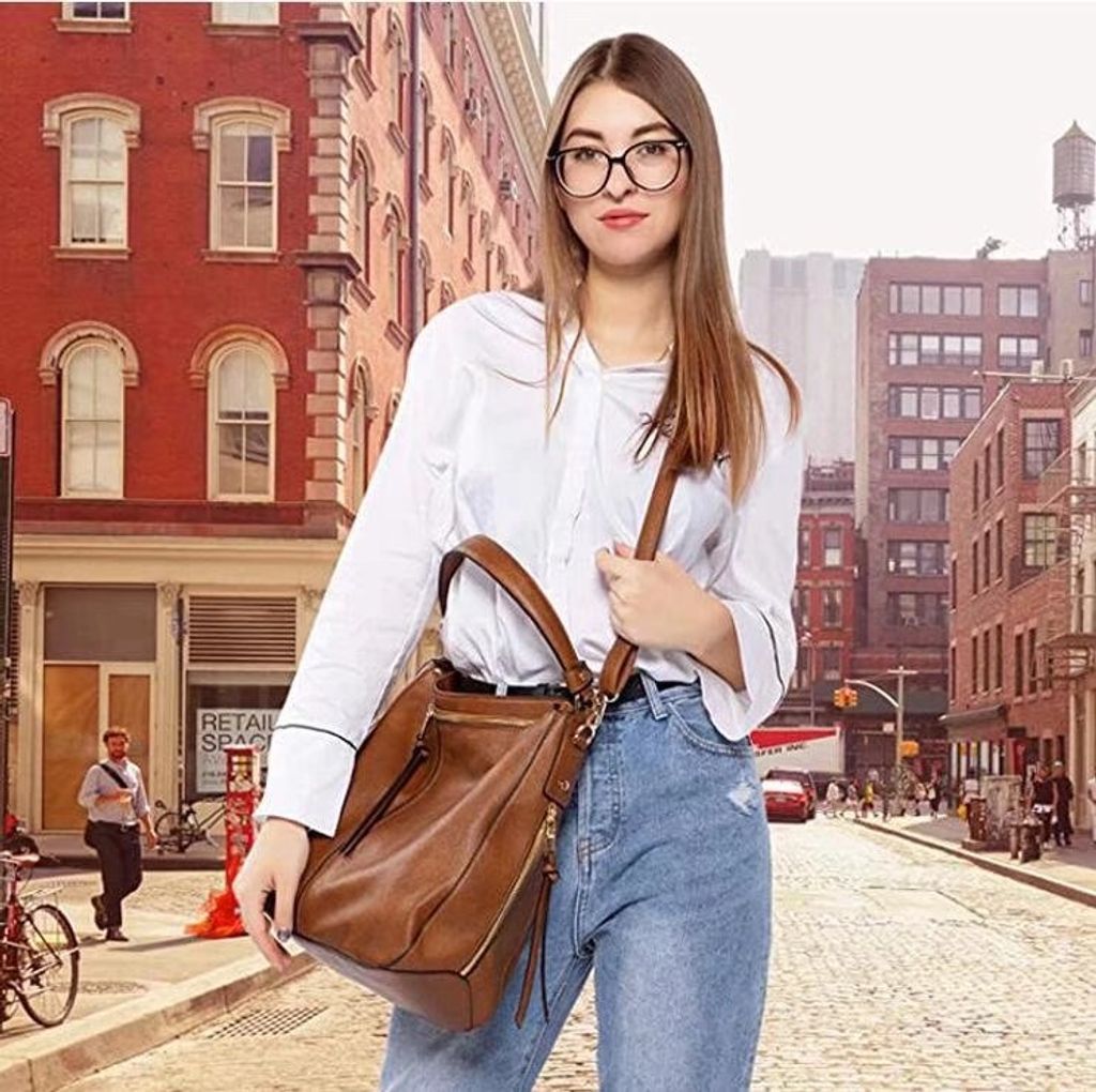 BestoU Damen Handtasche Aus Lederoptik – Große Shopper-Tasche, Verstellbarer Schultergurt, Viel Stauraum