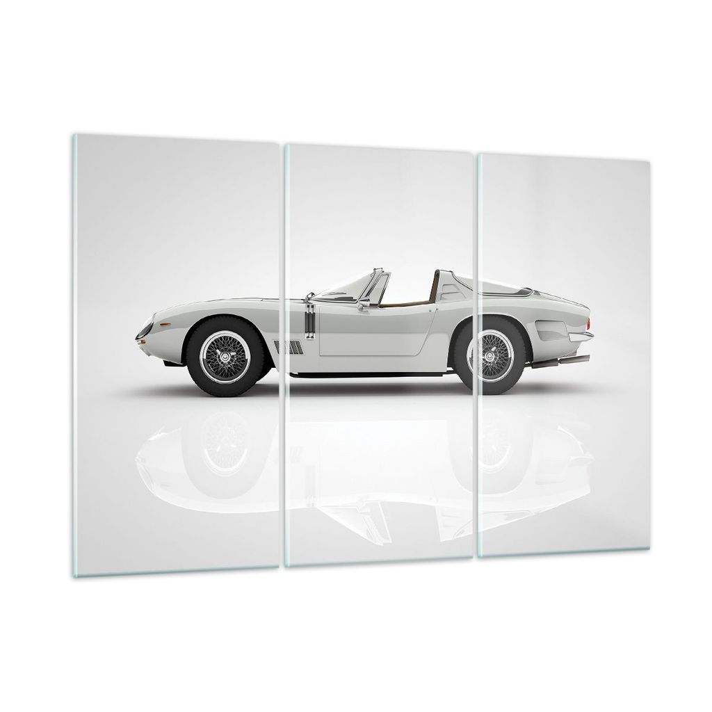 Bilder auf glas - 3 Teile - Sportlich Auto Vintage - 105x70cm - Glasbilder - Wandbilder - Bilder - zum Aufhängen bereit - Wanddekoration aus Glas ...