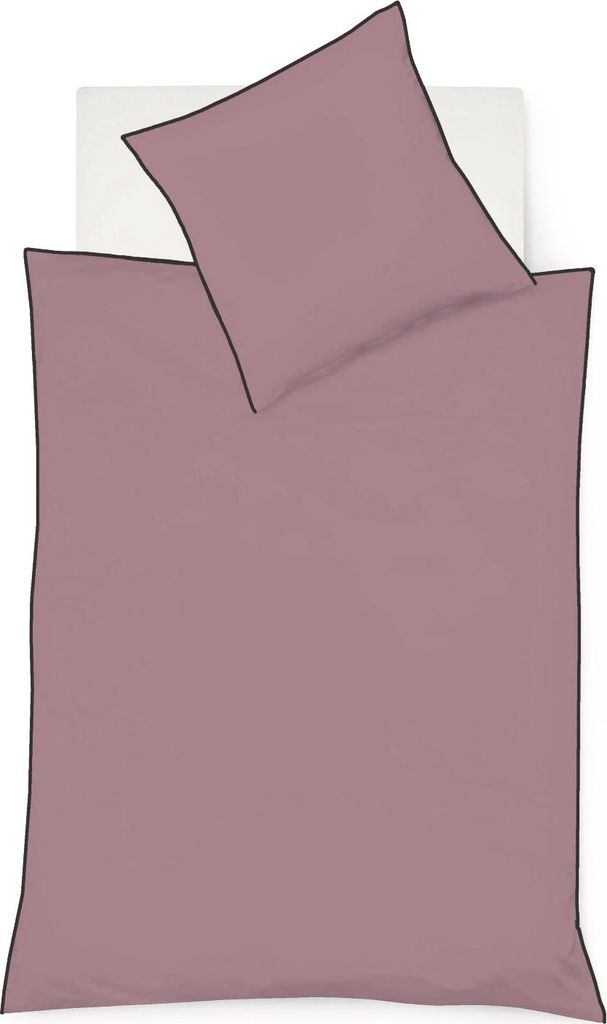 Fleuresse Black Premium Schweizer Satin Bettwäsche mit 3 seitiger Paspel, Uni mauve