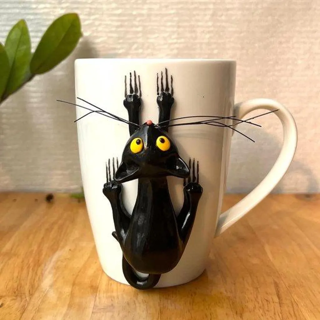 Idée Cadeau Anniversaire : Tasse Chat 3D 400 ml pour Bureau et Maison