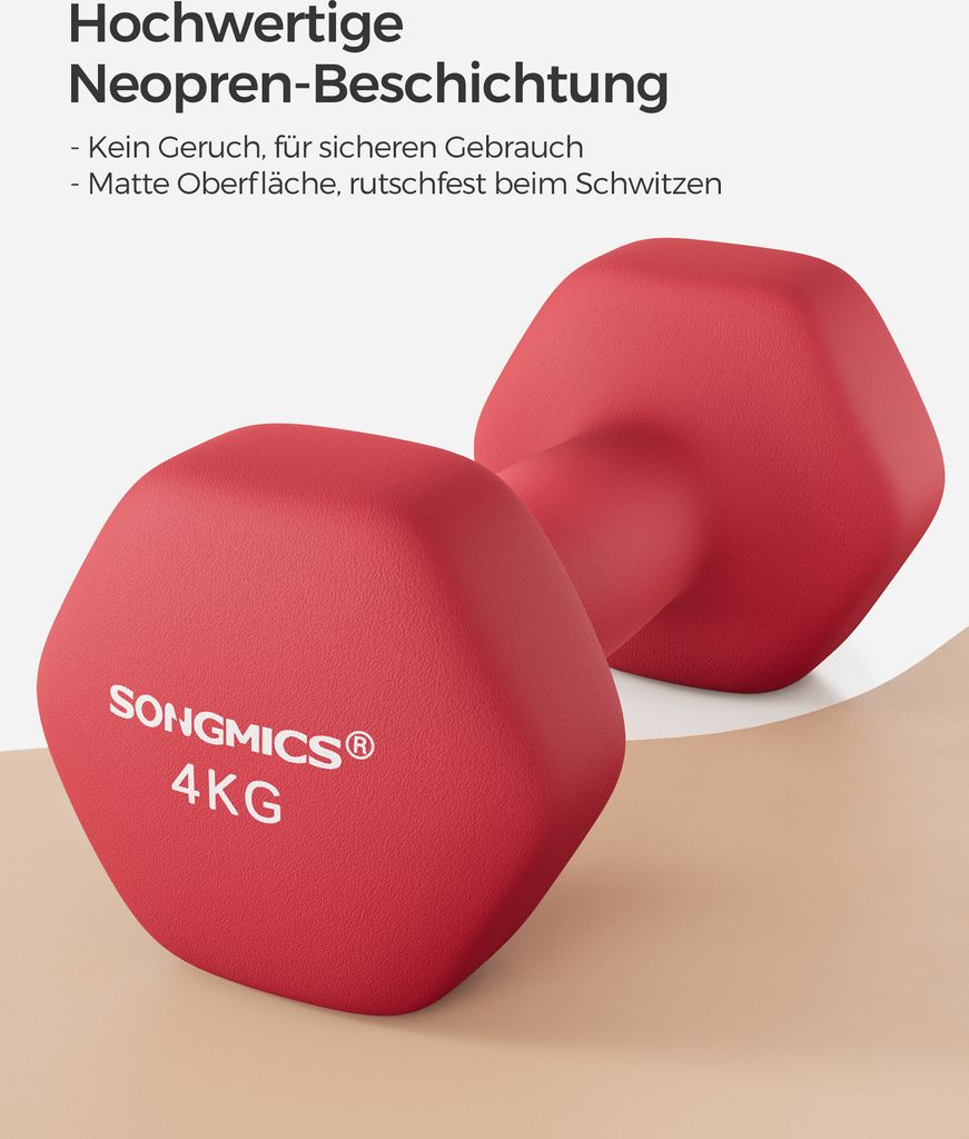 SONGMICS Hanteln, 2er Set, 2 x 4 kg, Hantelset, Produktbild 6