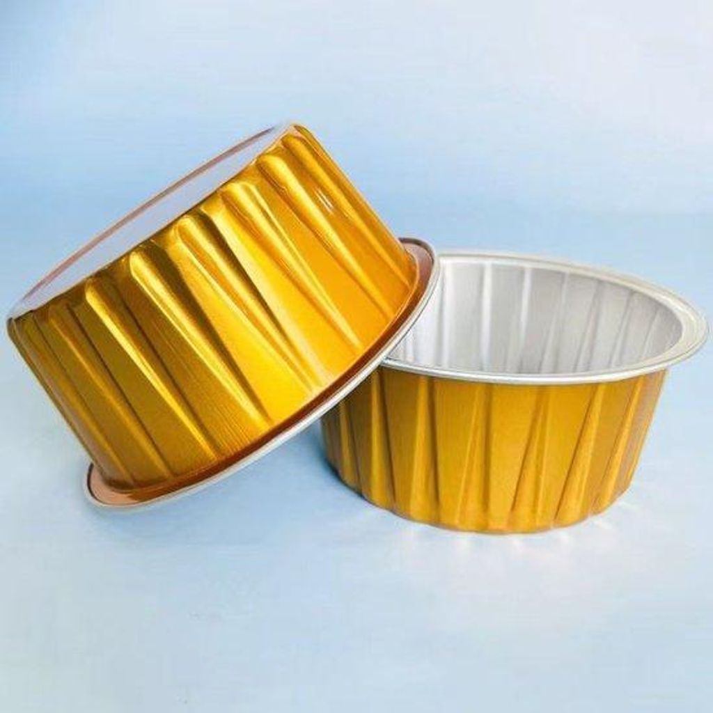 125 Stück goldene Mini-Kuchenformen mit Deckeln, Mini-Törtchenformen mit Deckeln, Wegwerf-Ramekins, Backformen, Muffinformen, Kuchencupformen
