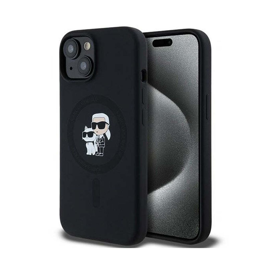 Karl Lagerfeld KLHMP15MSCMKCRHK iPhone 15 Plus / 14 Plus 6.7" schwarz hardcase Silicone Karl & Choupette MagSafe Schutzhülle