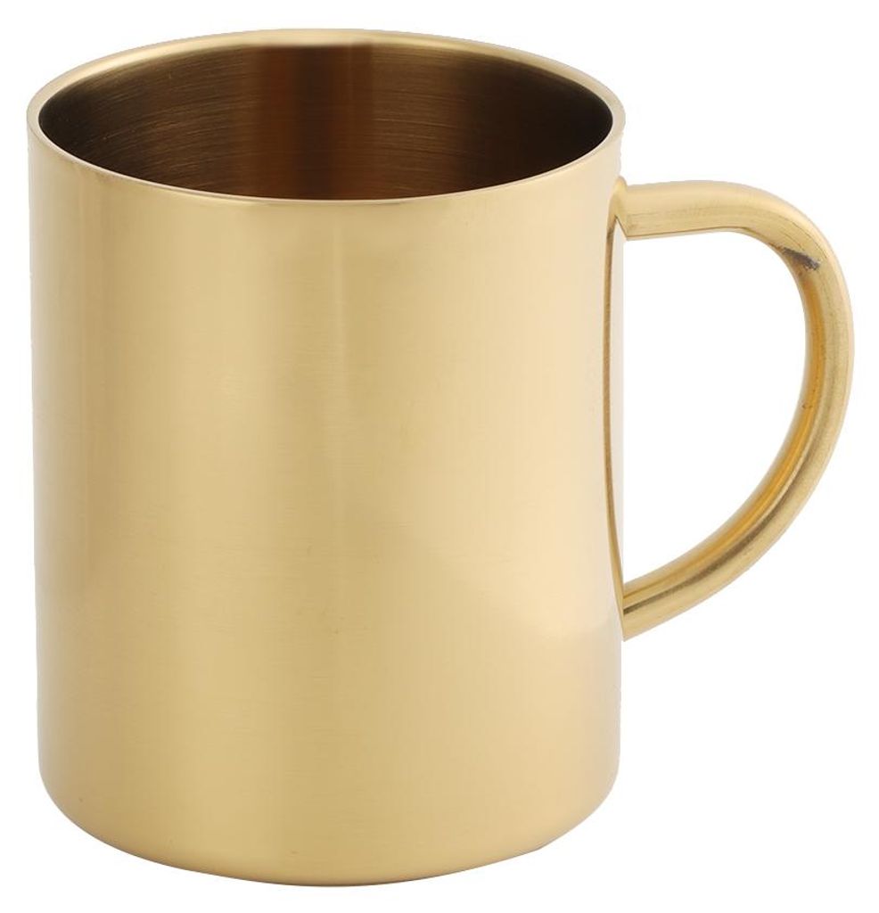 304 Edelstahl Dual Layer Anti Verbrühung 400 ml Kaffee Bierkrug Tasse (Gold)