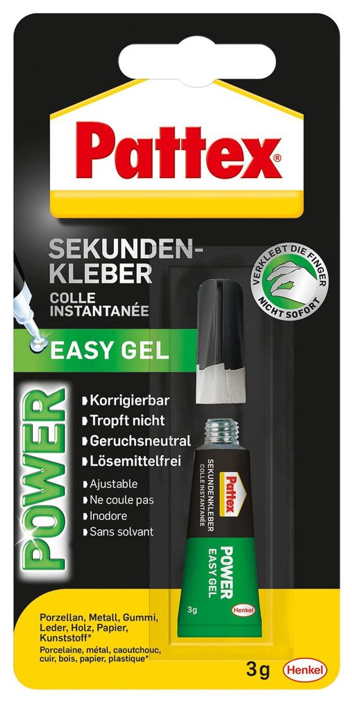 Pattex Sekundenkleber Power Easy Gel, Tube, 3g Produktbild 