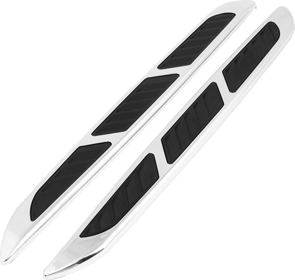 2 x Automobil Auto Seite Luft Strom 3D Dekor Aufkleber Plastik Silber Schwarz de de