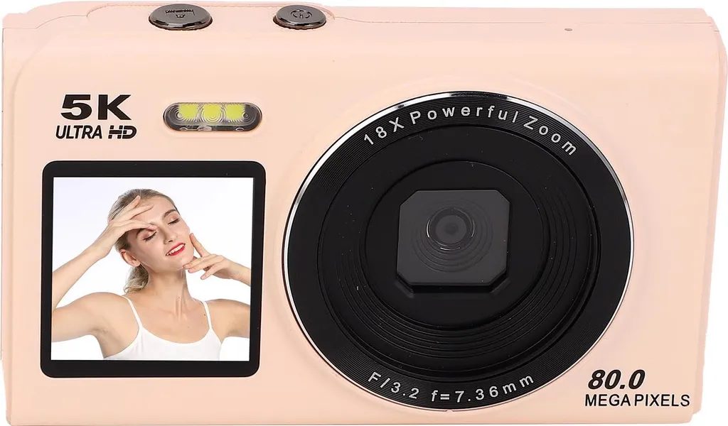 Appareil photo numérique de voyage 5K WiFi idéal pour les selfies et Vlogs