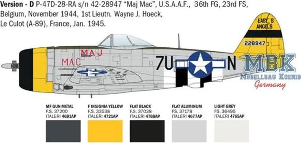 Maquette P-47D Thunderbolt 1:48 - Modèle ultra détaillé E.T.O. 2835 - 8