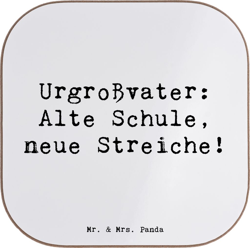 Mr. & Mrs. Panda Untersetzer Spruch Urgroßvater Späße - Weiß - Geschenk, Weihnachten, Design, Ahnen, Tradition, für Gläser, Coaster, herzerw...