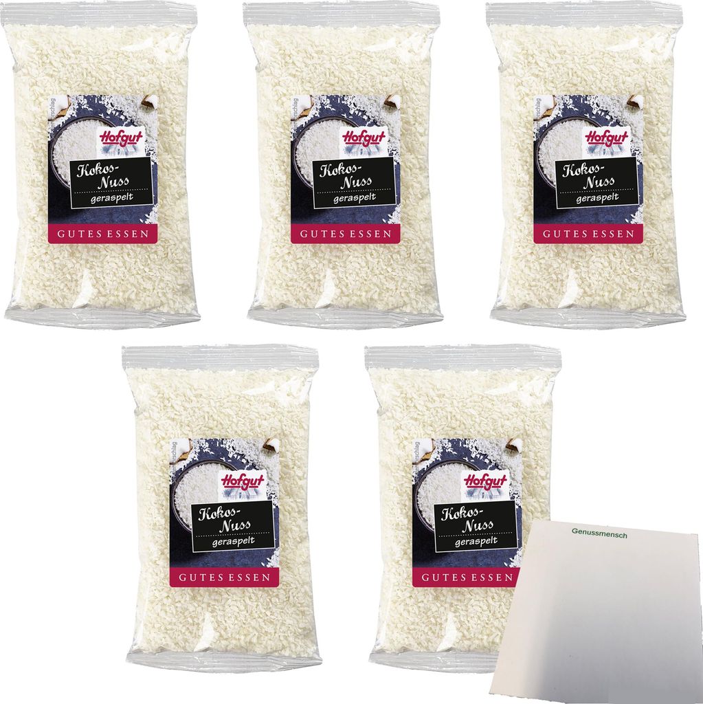 Hofgut Kokosraspeln VPE (5x150g Beutel) + usy Block