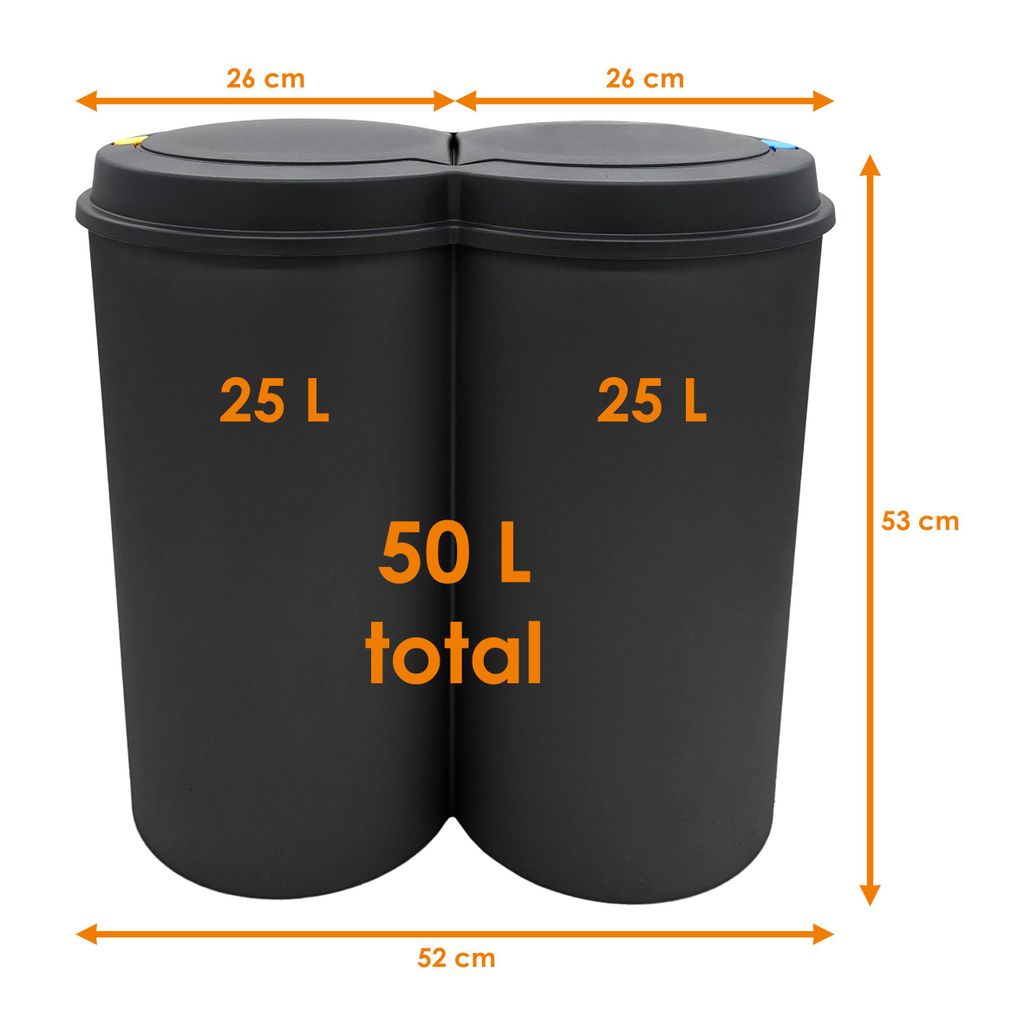 Abfalleimer 2x25 Liter Duo Bin