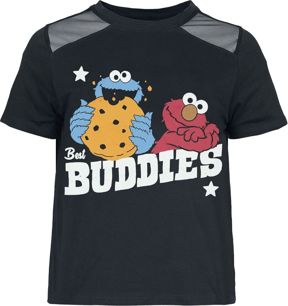 Sesame Street T-Shirt Damen Buddies - Krümelmonster - Elmo schwarz XL