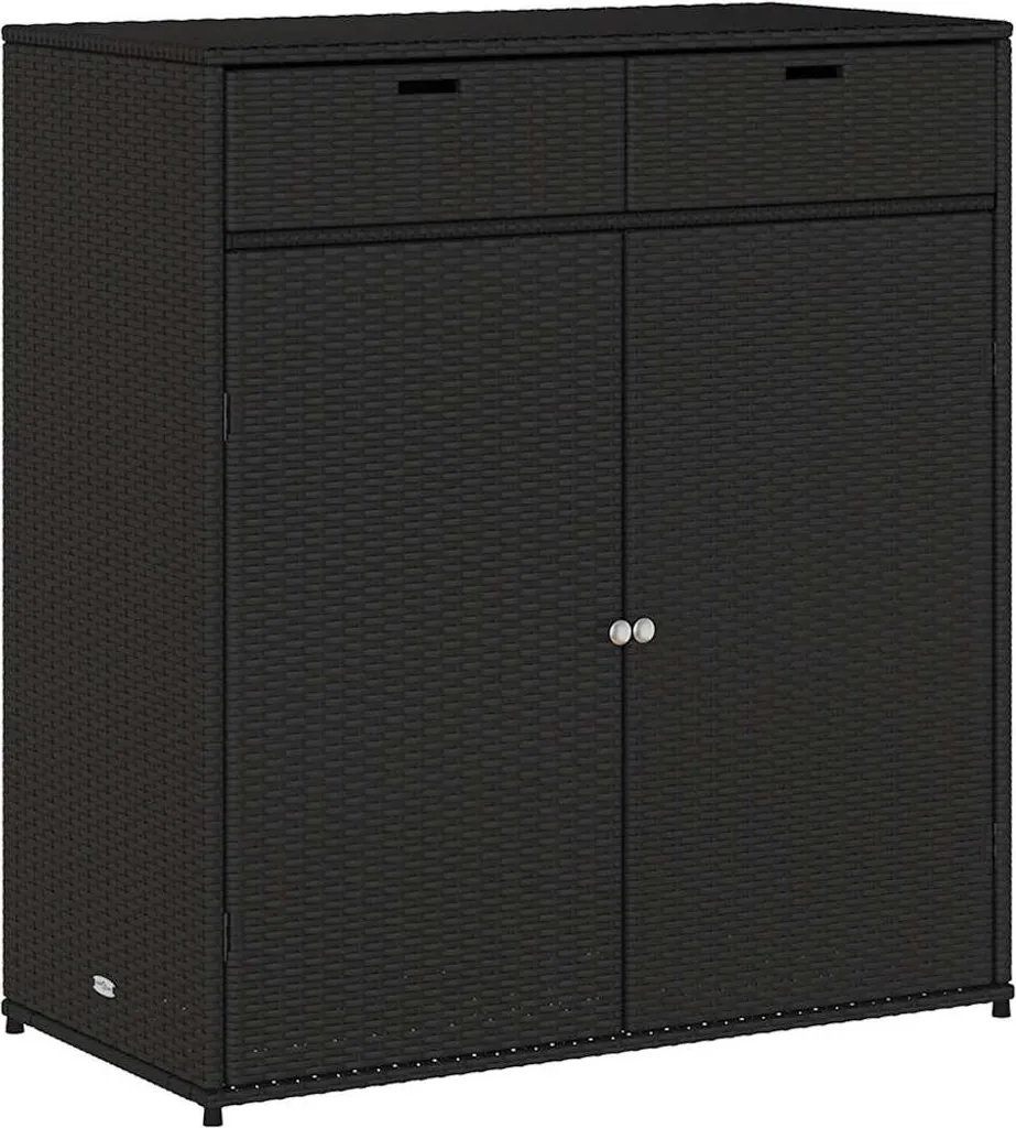 Placard de rangement extérieur en résine tressée noire vidaXL 105 cm