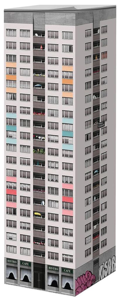 Paperscraper® "Edificio de apartamentos Berlín": Bloc de Imagen del producto 