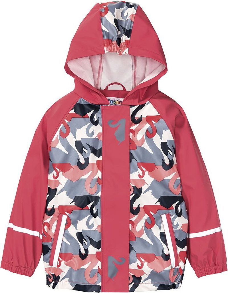 Lupilu Kinder Mädchen Matsch- Buddeljacke mit Kapuze Wasserdicht Regenjacke Rot 86-92