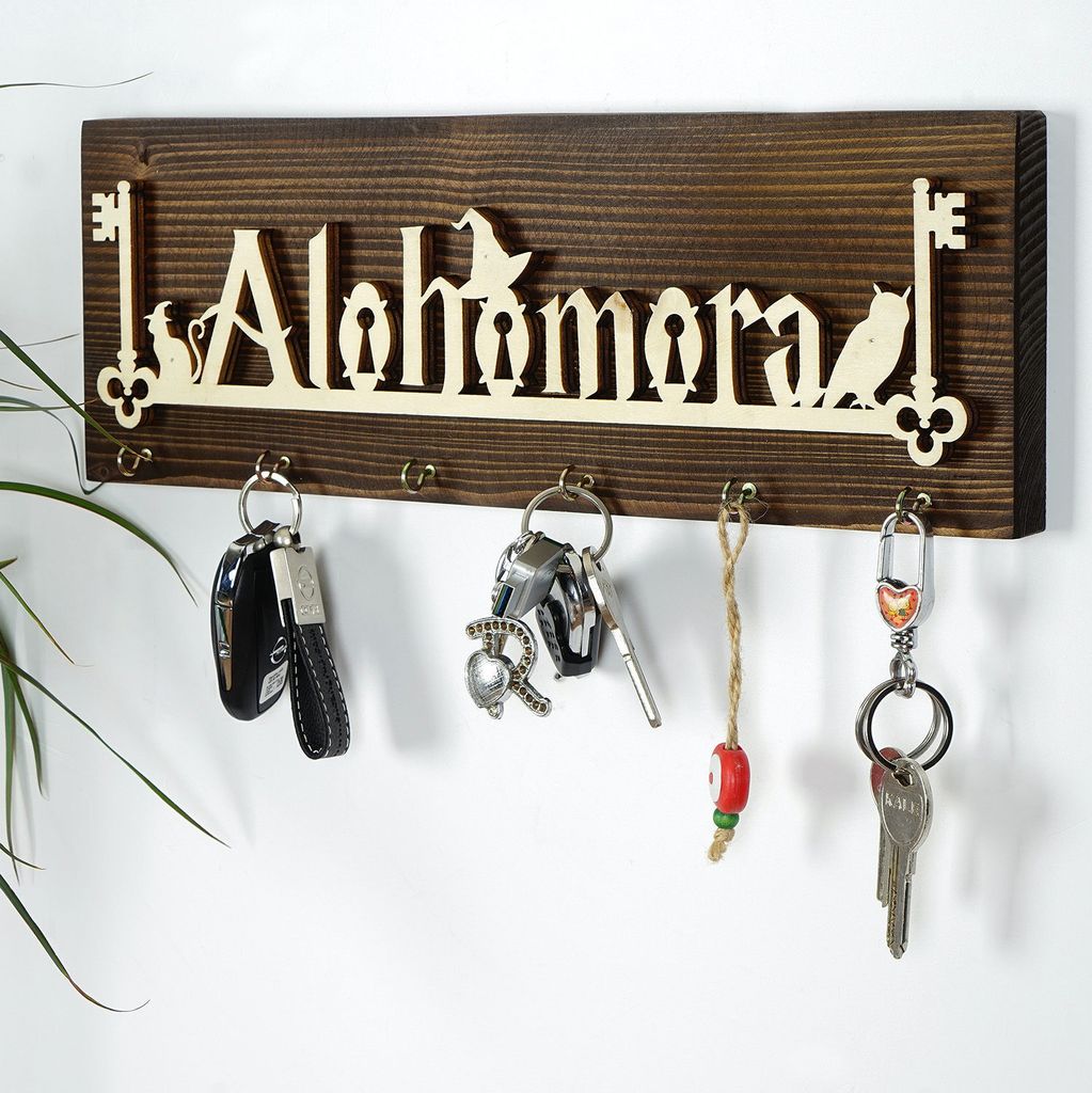 Wallity, LAZ157, Schlüsselbretter, Mehrfarbig, Holz, 40 x 14 x 3 cm