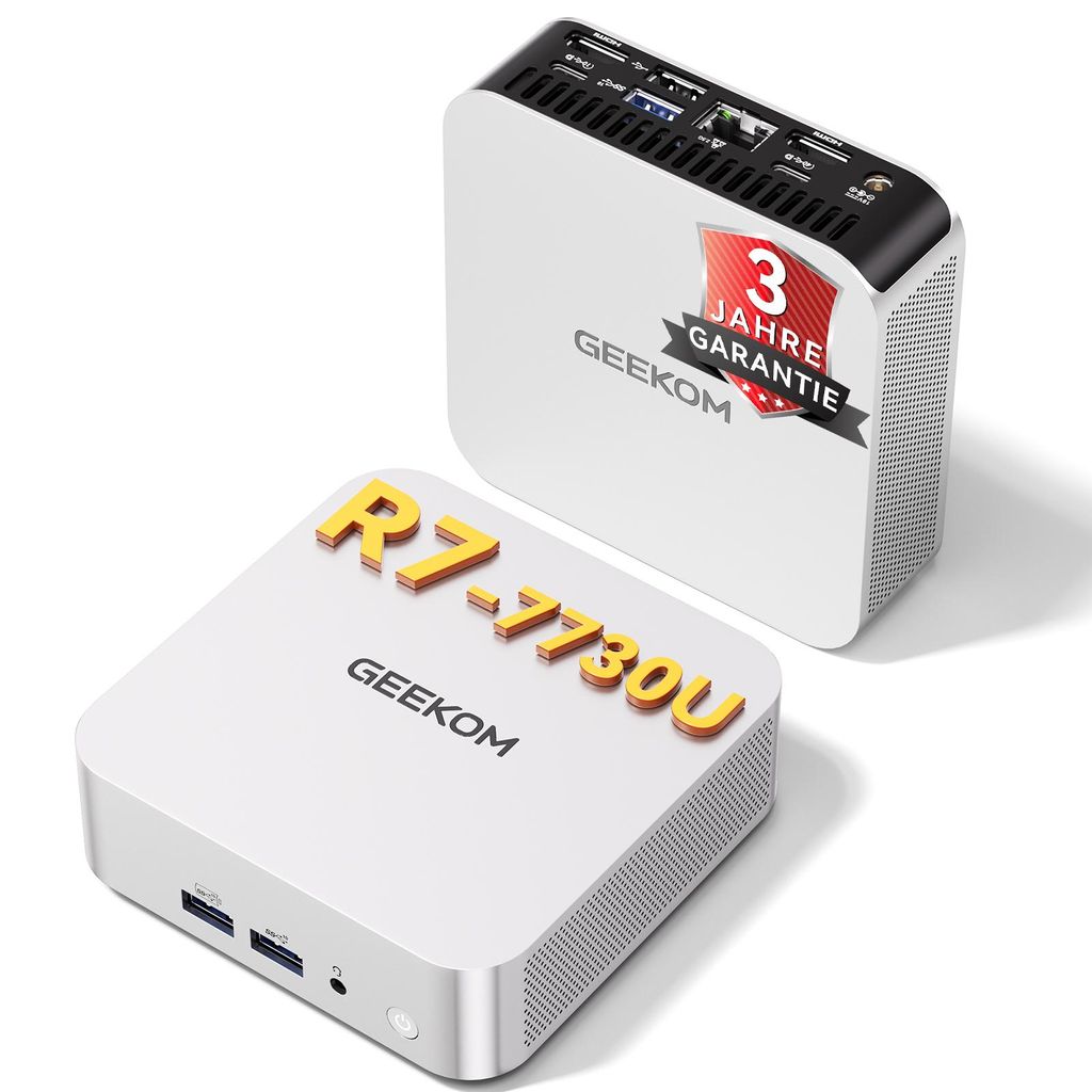 GEEKOM A7 Mini PC, AMD Ryzen 7 7730U, 32GB RAM, 500GB SSD, Produktbild 