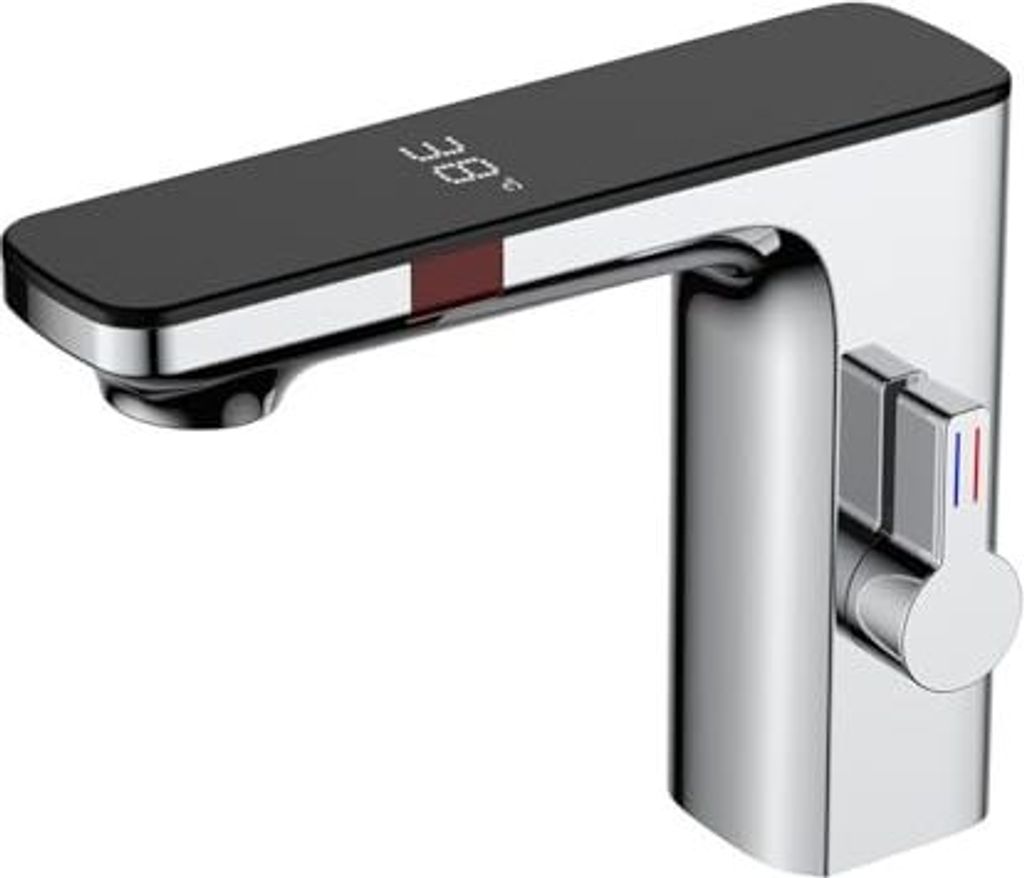 Smart Sensor Basin Wasserhahn Waschbecken Wasserhähnen Digitale Display Heißer Kaltwassermixer Tap Topper automatisch 1/2 "Chrom
