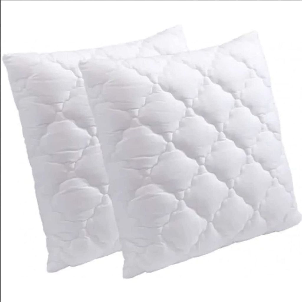 2 spezielle Nackenkissen aus Memory-Schaum 65 x 65 cm + 2 Kissenschoner