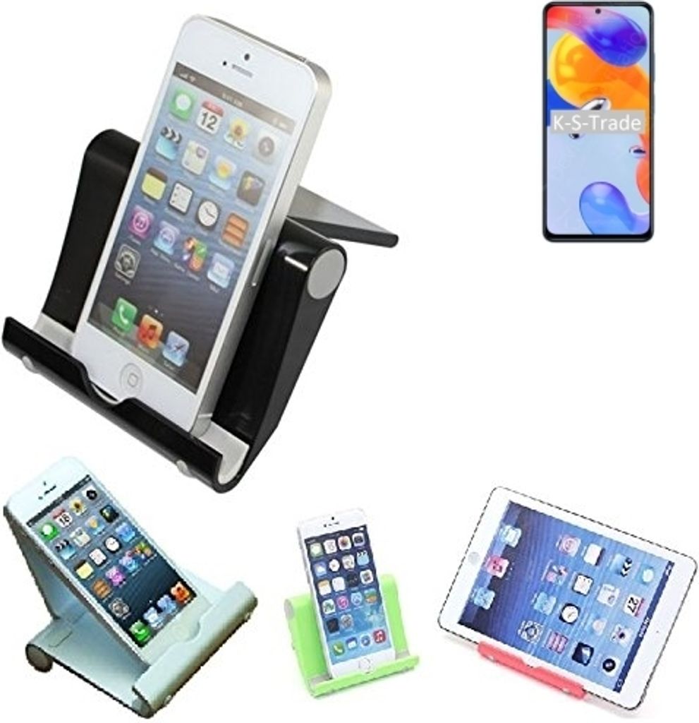 K-S-Trade Handy-Ständer kompatibel mit Xiaomi Redmi Note 11 Pro 5G Global faltbarer Tischständer Smartphone Tablet Halterung Reise