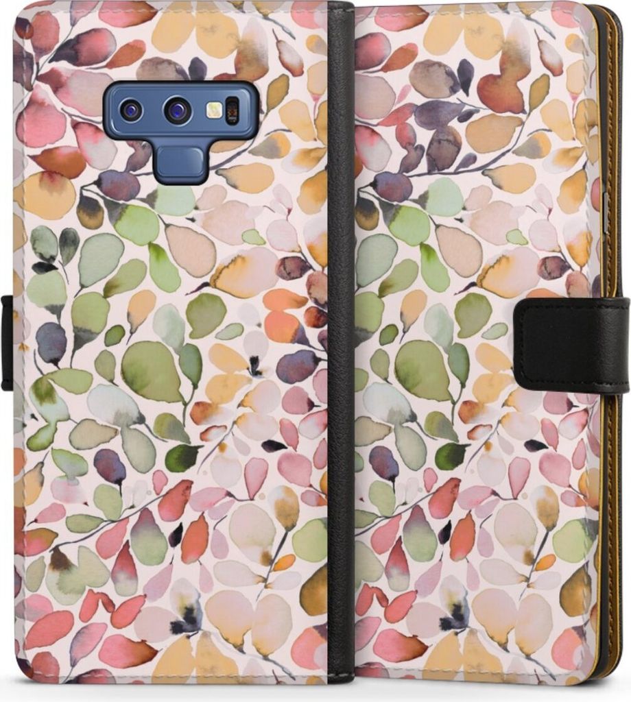 DeinDesign Klapphülle für Samsung Galaxy Note 9 Handytasche Lederhülle Tasche Muster Pattern Eukalyptus