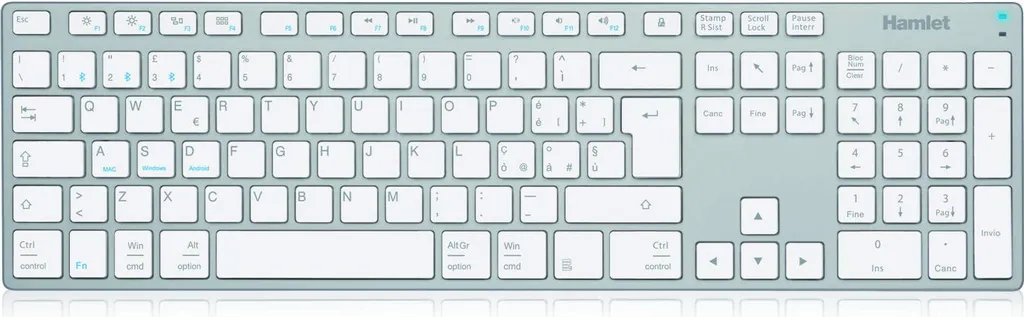 Clavier Bluetooth Hamlet Aluminium à touches silencieuses layout italien