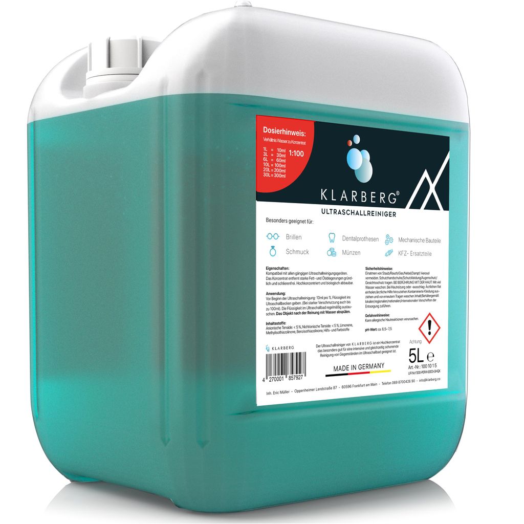 KLARBERG® Ultraschallreiniger Konzentrat 5L I Reinigung von Produktbild 