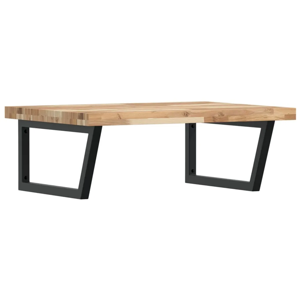 vidaXL Mensola per lavabo a parete in acciaio e legno d'acacia