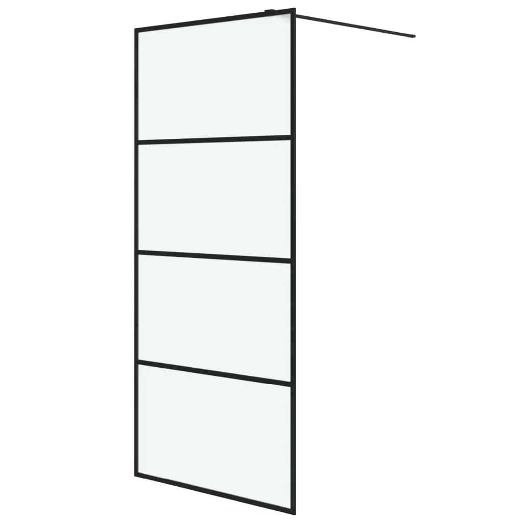 Paroi de douche verre ESG mat 90 cm avec cadre noir style industriel