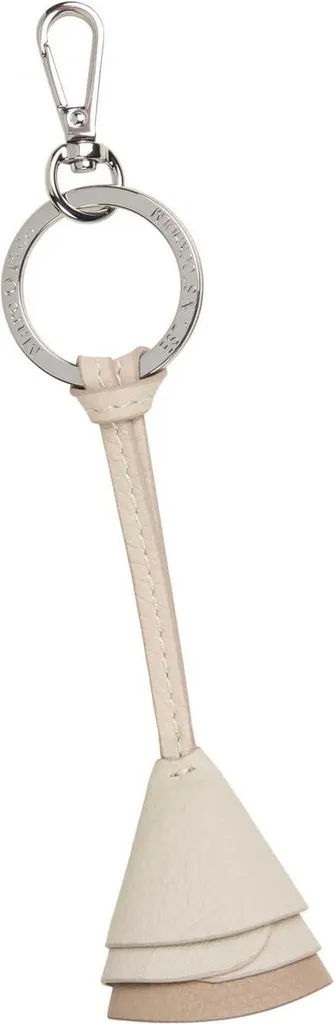 Marc O'Polo Jacky Keyring en Cuir Souple Écru avec Finition Argentée